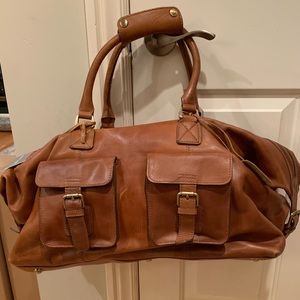 Rawlings Carry-on Leather Duffle Bag - Tan/Cognac